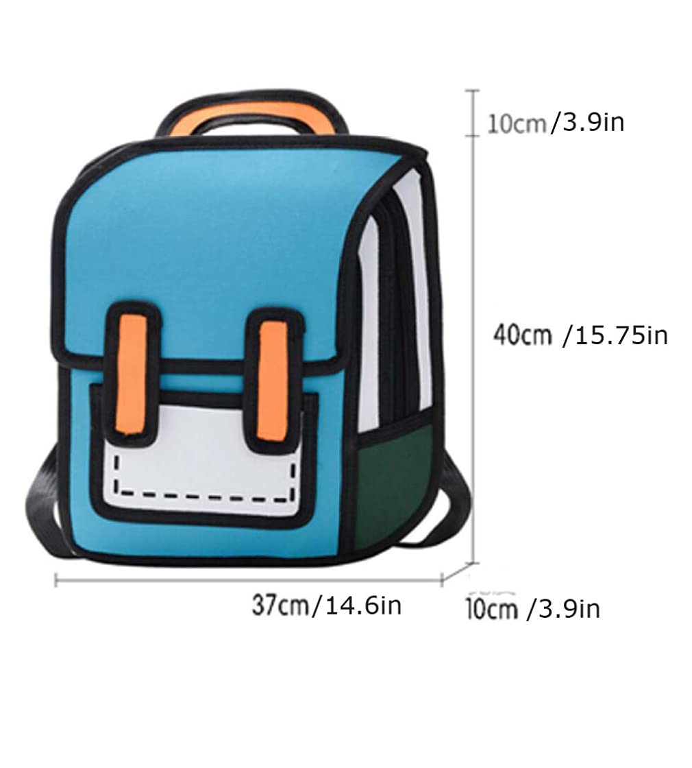 SkyShopy Girls Boys Jump Style 3D Backpack 16Inch 2D Drawing Anime Comic Cartoon Backpack Daypack Large (Multicoloured) SkyShopy Girls Boys Jump Style 3D Backpack 16Inch 2D Drawing Anime Comic Cartoon Backpack Daypack Large (Multicoloured)